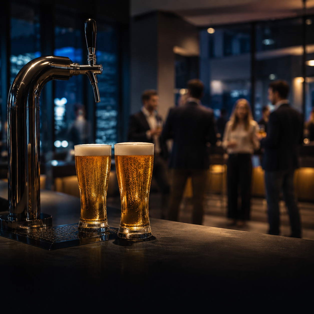 Confraternização corporativa com chopp